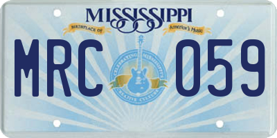 MS license plate MRC059