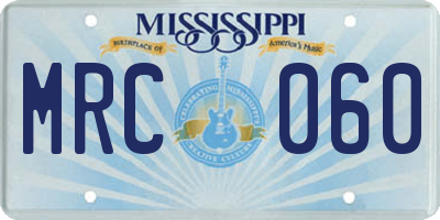 MS license plate MRC060