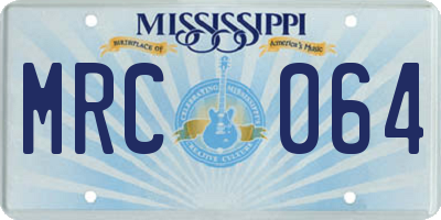 MS license plate MRC064