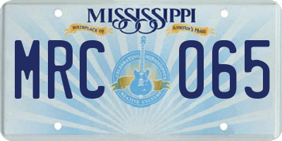 MS license plate MRC065