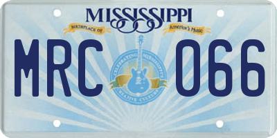 MS license plate MRC066