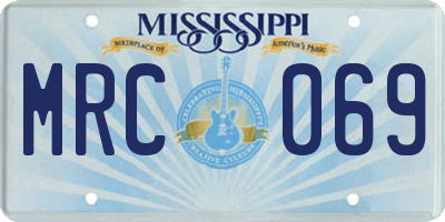 MS license plate MRC069