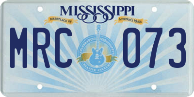 MS license plate MRC073