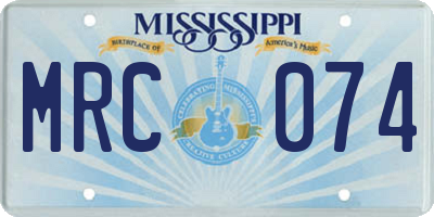 MS license plate MRC074