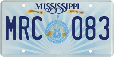 MS license plate MRC083