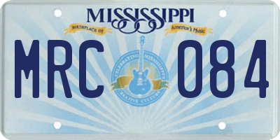 MS license plate MRC084