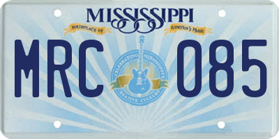 MS license plate MRC085