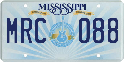 MS license plate MRC088