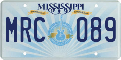 MS license plate MRC089