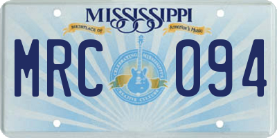 MS license plate MRC094