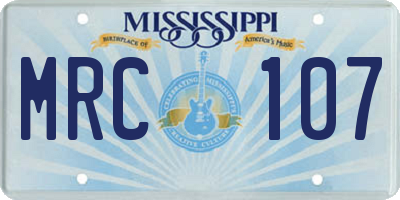 MS license plate MRC107