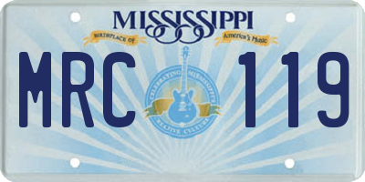 MS license plate MRC119