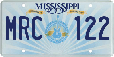 MS license plate MRC122