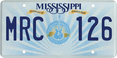 MS license plate MRC126