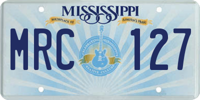 MS license plate MRC127