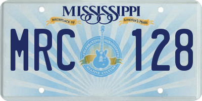 MS license plate MRC128
