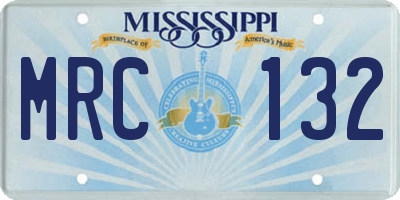 MS license plate MRC132