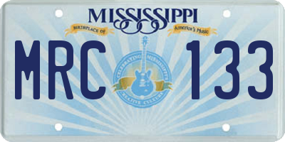 MS license plate MRC133