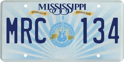 MS license plate MRC134