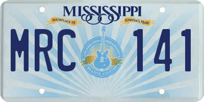 MS license plate MRC141