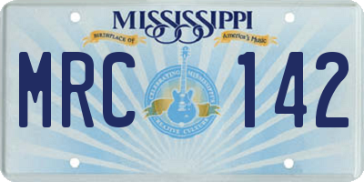MS license plate MRC142