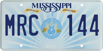 MS license plate MRC144