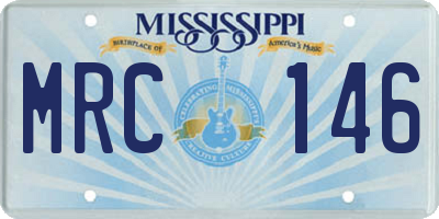 MS license plate MRC146
