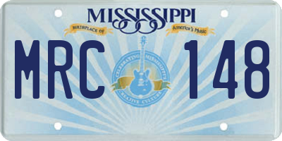 MS license plate MRC148