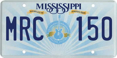 MS license plate MRC150