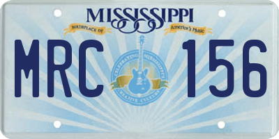 MS license plate MRC156