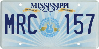 MS license plate MRC157