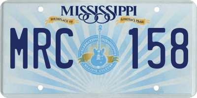 MS license plate MRC158