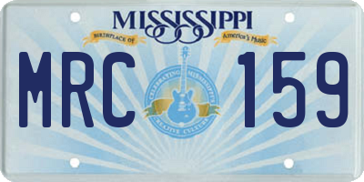 MS license plate MRC159