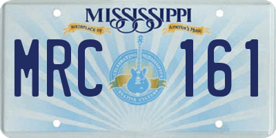 MS license plate MRC161
