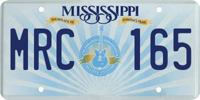 MS license plate MRC165