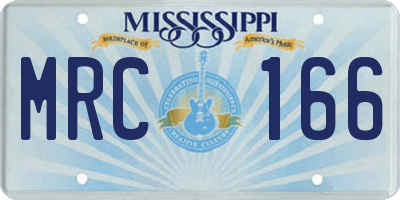 MS license plate MRC166