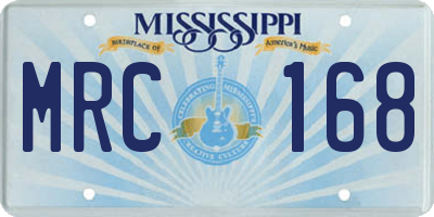 MS license plate MRC168