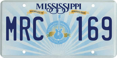 MS license plate MRC169
