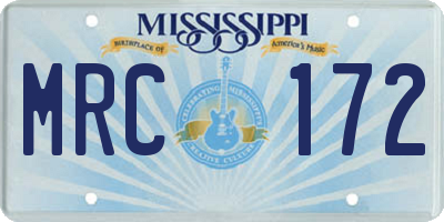 MS license plate MRC172