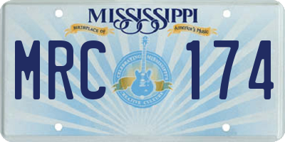 MS license plate MRC174