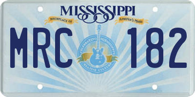 MS license plate MRC182