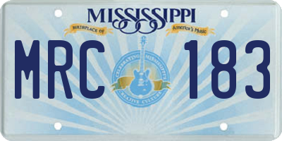 MS license plate MRC183