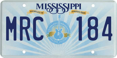 MS license plate MRC184