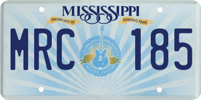 MS license plate MRC185