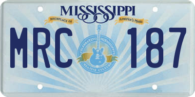 MS license plate MRC187