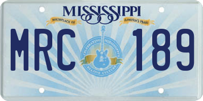 MS license plate MRC189