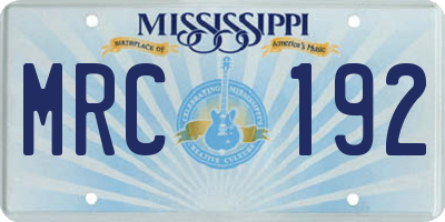 MS license plate MRC192