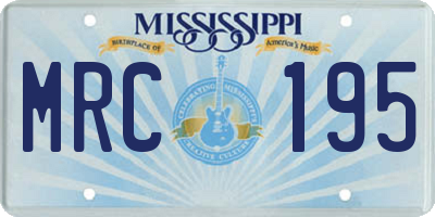 MS license plate MRC195