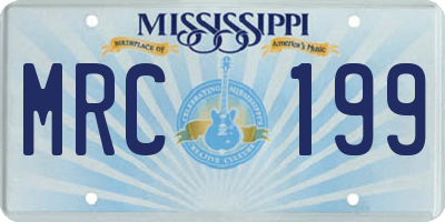 MS license plate MRC199