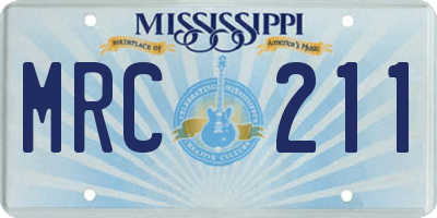 MS license plate MRC211